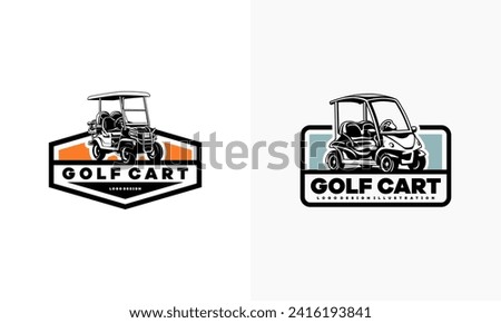 Set of buggy - golf cart illustration logo vector, golf cart logo isolated vector