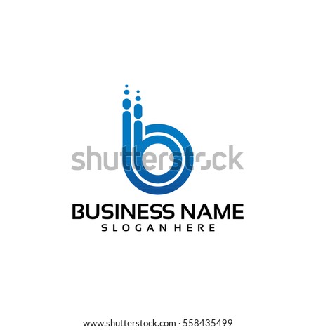 bb initial logo technology in blue color template