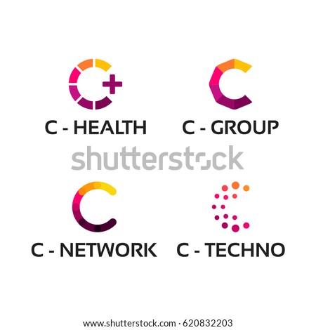 modern C initial Logo template, C initial Tech logo vector set, C initial Network logo vector set, C initial Health logo vector set