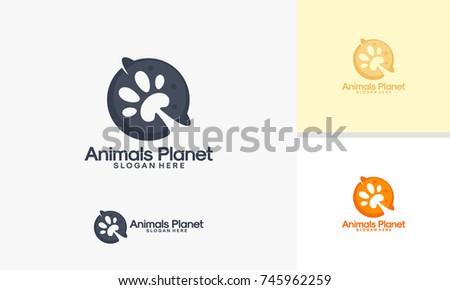 Animals Planet logo designs vector, Planet logo Template