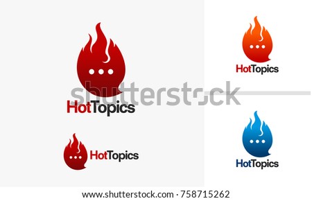 Hot Topic Logo template, Hot News Logo designs vector