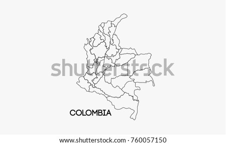 Outlined Colombia map logo designs vector