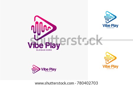 Vibe Play logo designs concept, Music Vibe logo template vector