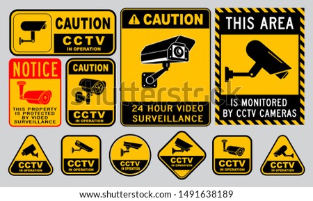 Set of Various Security Camera or cctv for street, home and building concept. 