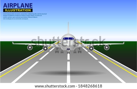 set of realistic airplane mock up or landing and take off commercial airplane or airplane business concept. eps 10 vector