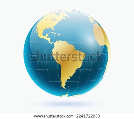 set of realistic earth globe glossy isolated. 