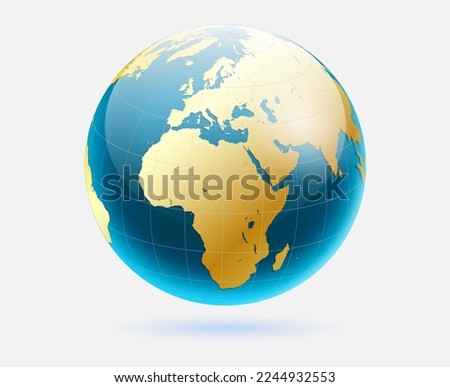 set of realistic earth globe glossy isolated. 