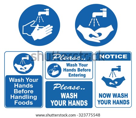 Wash Your Hands Sign (Wash Your Hands Before Handling Foods, Before ...