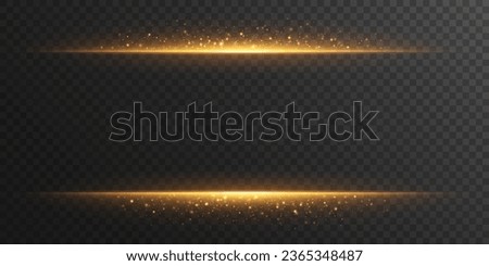 Abstract sparkling frame. Golden backlight isolated on dark transparent background. Bright flash with flying magical particles. Light effect. Vector illustration. EPS 10.