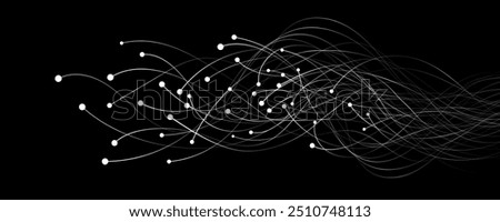 Abstract neural connectors analyze big data into cyberspace. Scientific technological background. Neural network design. Vector illustration.