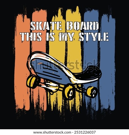 SKATEBOARD vector illustration and typography, perfect for t-shirts, hoodies, prints etc.