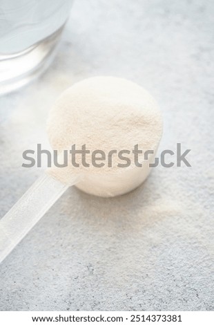 Similar – Image, Stock Photo pink plastic scoop and cleaning brush on a yellow background