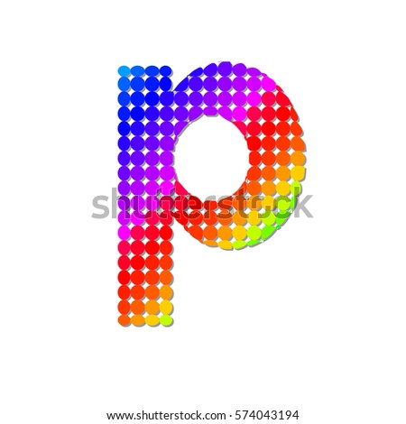 Letter P Logo Design Concept in Colorful Dots Pattern Fill 