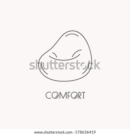 Bean bag chair line style logo. Isolated design element in vector format.
