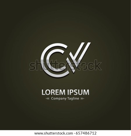 Abstract Logo Design Combinations Letter of  C and V
