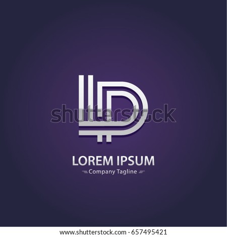 Abstract Logo Design Combinations Letter of  L and P