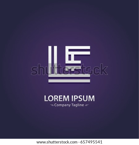 Abstract Logo Design Combinations Letter of  L and E