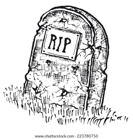 Hand Drawn Isolated Tombstone/ Illustration Of Hand Drawn Isolated ...