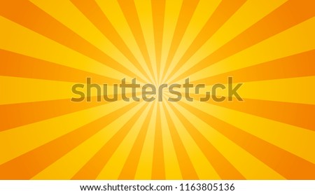 Orange And Yellow Sunburst Background - Vector Illustration