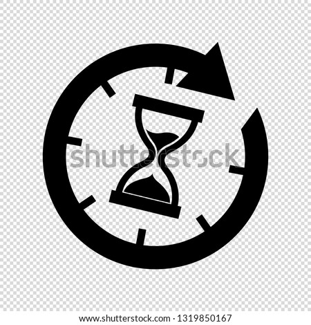Hourglass Time Icon - Vector Illustration - Isolated On Transparent Background