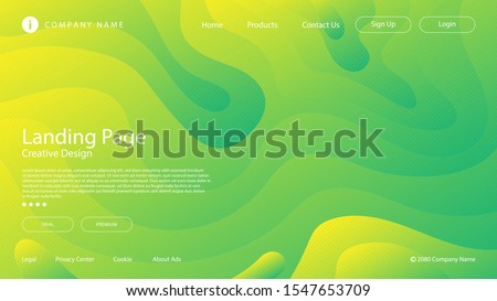 Abstract modern graphic element. Dynamical colored forms and waves. Gradient abstract banner with flowing liquid shapes. Template for the design of a website landing page or background.