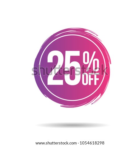 Discount offer price label, symbol for advertising campaign in retail, sale promo marketing, 25%