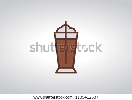 Iced Coffee Icon Filled Line Iced Coffee Icon Filled Line