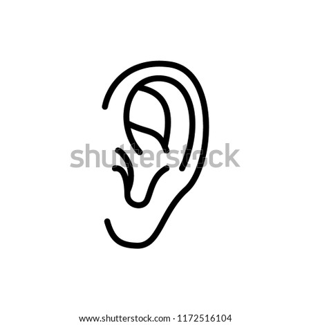 Ear  Icon Outline Vector