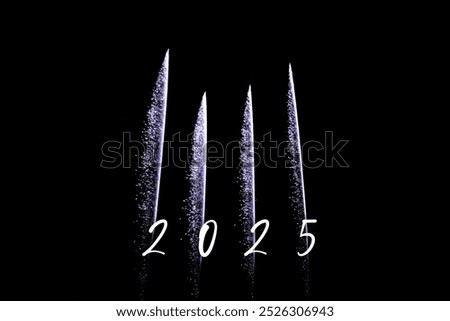 Similar – Image, Stock Photo Luxury fireworks event sky show with red big bang stars. Premium entertainment magic star firework at e.g. New Years Eve or Independence Day party celebration. Black dark night background