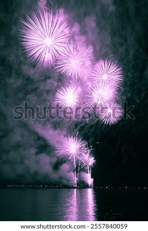 Similar – Image, Stock Photo Luxury fireworks event sky show with pink big bang stars