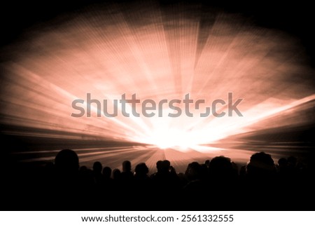 Similar – Image, Stock Photo Orange laser show nightlife club and shining sparkling rays. Luxury entertainment in nightclub event, festival, concert or New Years Eve. Ray beams are symbol for science and universe research