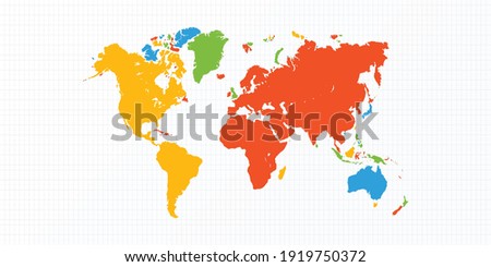 Stylish beautifully colored world map Design || Microsoft Colors Random