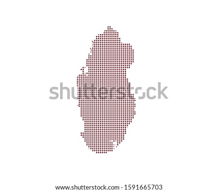 	
Pixel map of Qatar. Vector map of Qatar composition of sphere items on a white background