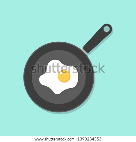 Home cooked food, fried eggs, fried eggs in frying pan, healthy breakfast, home cooking breakfast in cafe, omelet icon.