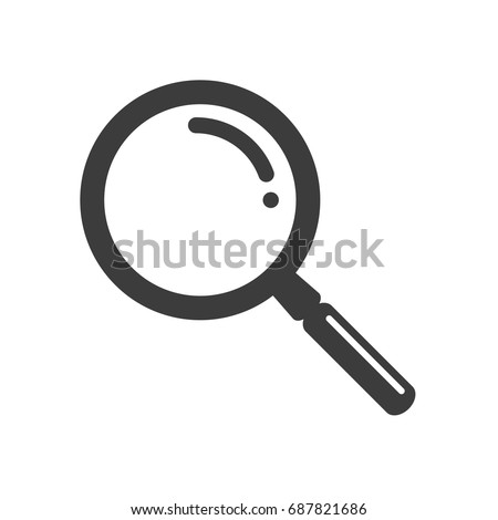 Magnifying glass icon, vector magnifier or loupe sign
