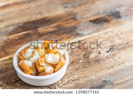 Image, Stock Photo Patatas bravas with ajoaceite, Spanish tapa