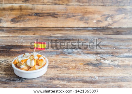 Similar – Image, Stock Photo Patatas bravas with ajoaceite, Spanish tapa