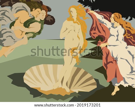 Classical Art Piece modernized and deformed into basic element. Can be used for artwork decoration and background.