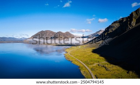 Similar – Image, Stock Photo Road on the Icelandic Peninsula Snaefellsnes