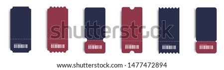 realistic tickes set. blank tickets with shadow. coupon icons on white background. coupon vector icons. Eps10