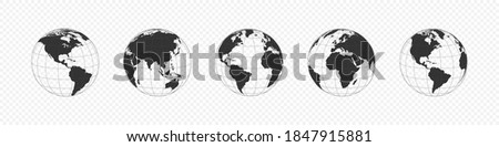 Earth Globe. World map, isolated. Vector illustration