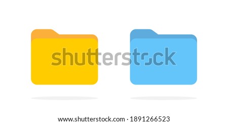 Folders. Folder, isolated in flat design. Vector illustration