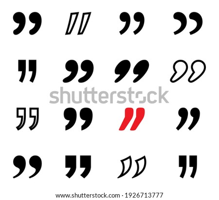 Quote. Black Quotes vector icons collection. Quote marks. Vector illustration