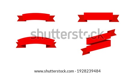 Red Ribbons template. Ribbons Banners in simple flat design. Ribbons Banners, isolated. Red tapes. Vector illustration