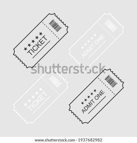 Ticket or Coupon. Tickets or Coupons in simple flat linear design, isolated. Vector illustration