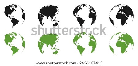 Planet Earth Globe Vector Icon. World Map