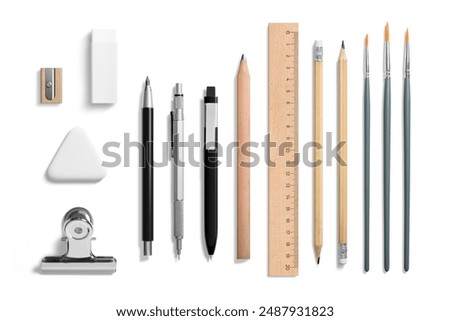 Similar – Image, Stock Photo set of various paintbrushes