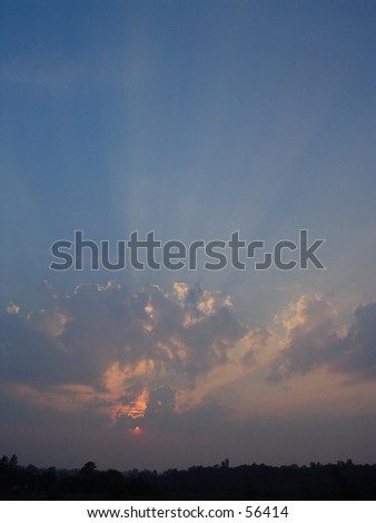 Sun breaking through the clouds