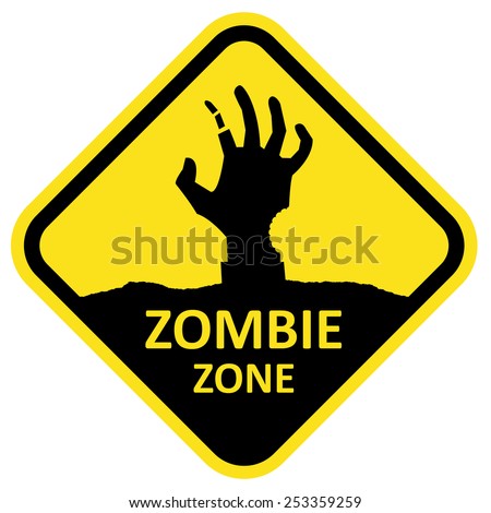 Vector sign zombie zone. Format eps 10