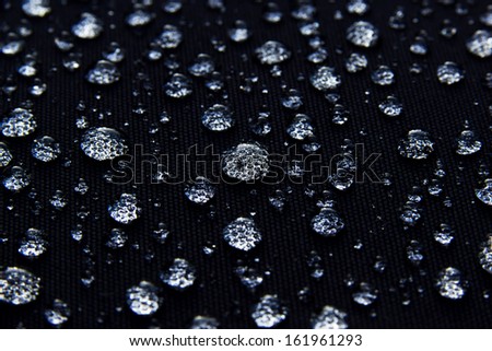 Water droplets on fiber Waterproof fabric